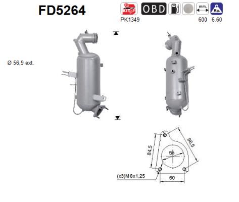 Obrázok Filter sadzí/pevných častíc výfukového systému AS  FD5264