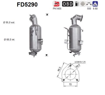 Obrázok Filter sadzí/pevných častíc výfukového systému AS  FD5290