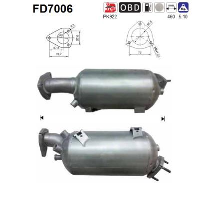 Obrázok Filter sadzí/pevných častíc výfukového systému AS  FD7006
