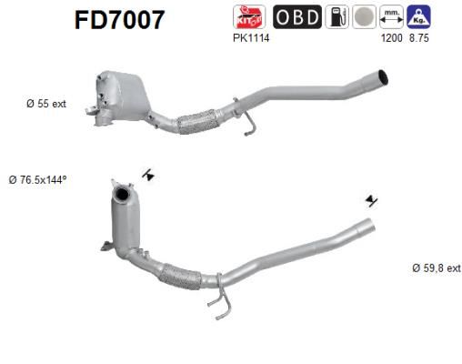 Obrázok Filter sadzí/pevných častíc výfukového systému AS  FD7007