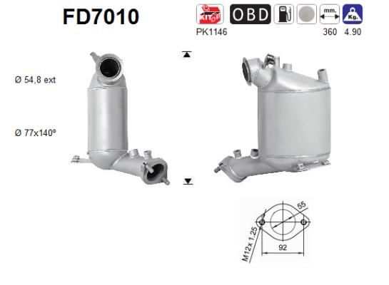 Obrázok Filter sadzí/pevných častíc výfukového systému AS  FD7010