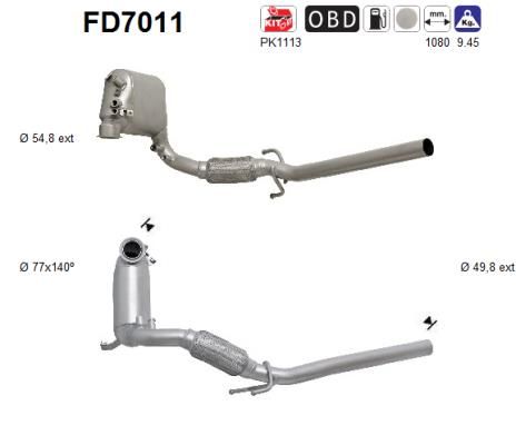 Obrázok Filter sadzí/pevných častíc výfukového systému AS  FD7011