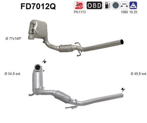 Obrázok Filter sadzí/pevných častíc výfukového systému AS  FD7012Q