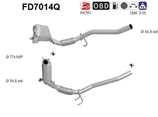 Obrázok Filter sadzí/pevných častíc výfukového systému AS  FD7014Q