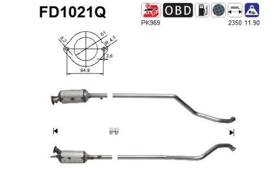 Obrázok Filter sadzí/pevných častíc výfukového systému AS  FD1021Q