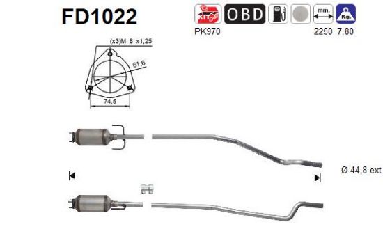 Obrázok Filter sadzí/pevných častíc výfukového systému AS  FD1022