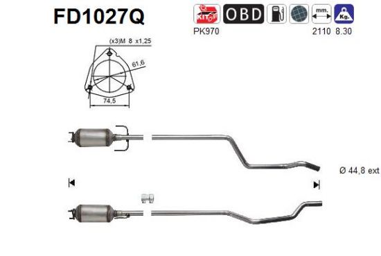 Obrázok Filter sadzí/pevných častíc výfukového systému AS  FD1027Q