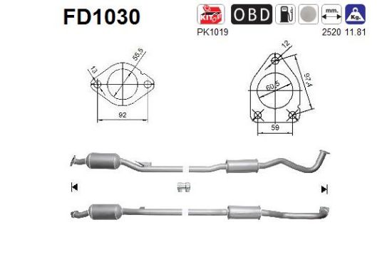 Obrázok Filter sadzí/pevných častíc výfukového systému AS  FD1030