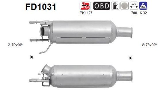 Obrázok Filter sadzí/pevných častíc výfukového systému AS  FD1031