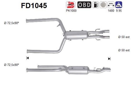 Obrázok Filter sadzí/pevných častíc výfukového systému AS  FD1045