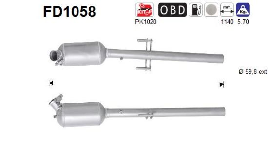 Obrázok Filter sadzí/pevných častíc výfukového systému AS  FD1058