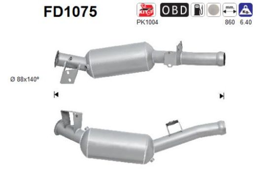 Obrázok Filter sadzí/pevných častíc výfukového systému AS  FD1075