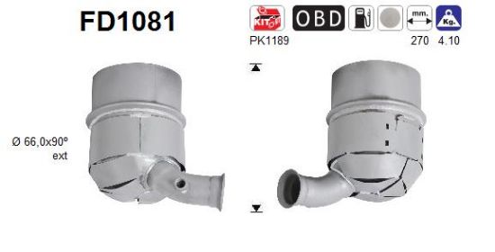 Obrázok Filter sadzí/pevných častíc výfukového systému AS  FD1081