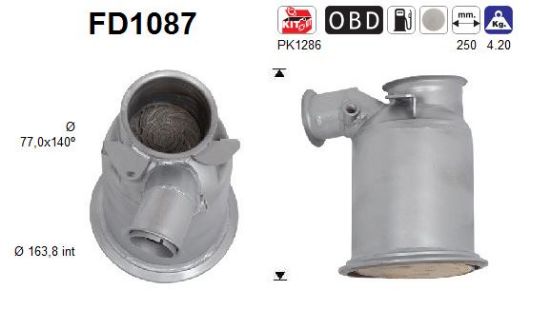 Obrázok Filter sadzí/pevných častíc výfukového systému AS  FD1087