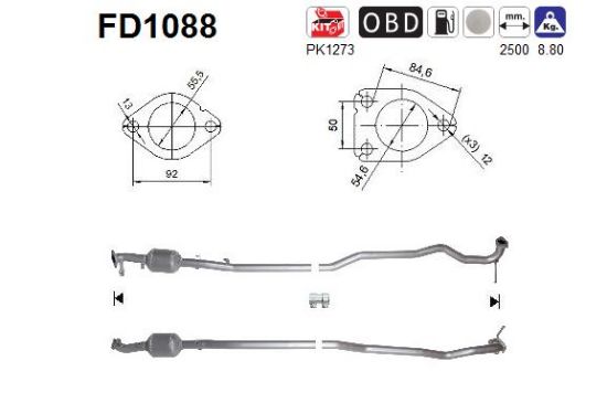 Obrázok Filter sadzí/pevných častíc výfukového systému AS  FD1088