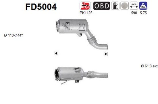 Obrázok Filter sadzí/pevných častíc výfukového systému AS  FD5004