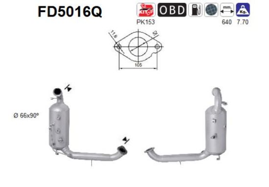 Obrázok Filter sadzí/pevných častíc výfukového systému AS  FD5016Q