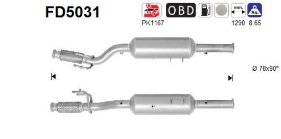 Obrázok Filter sadzí/pevných častíc výfukového systému AS  FD5031
