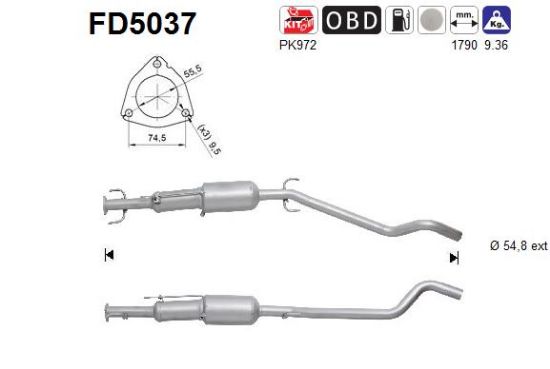 Obrázok Filter sadzí/pevných častíc výfukového systému AS  FD5037