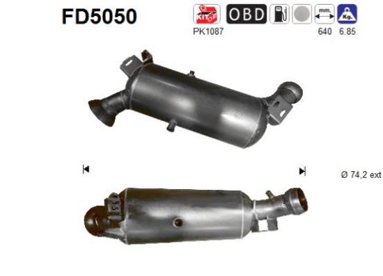 Obrázok Filter sadzí/pevných častíc výfukového systému AS  FD5050