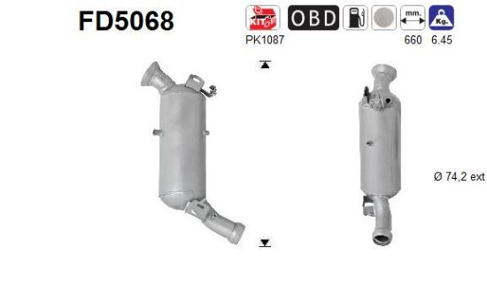 Obrázok Filter sadzí/pevných častíc výfukového systému AS  FD5068