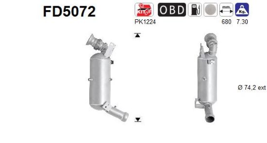 Obrázok Filter sadzí/pevných častíc výfukového systému AS  FD5072