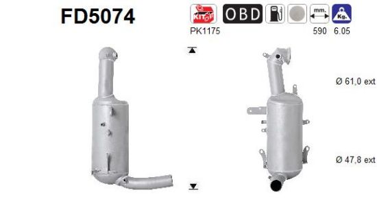 Obrázok Filter sadzí/pevných častíc výfukového systému AS  FD5074