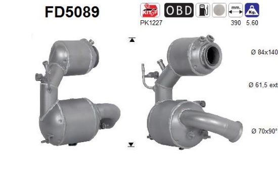 Obrázok Filter sadzí/pevných častíc výfukového systému AS  FD5089