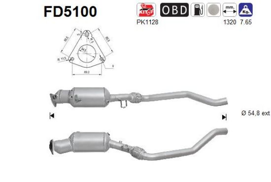 Obrázok Filter sadzí/pevných častíc výfukového systému AS  FD5100