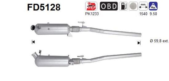 Obrázok Filter sadzí/pevných častíc výfukového systému AS  FD5128