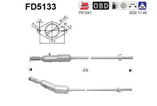 Obrázok Filter sadzí/pevných častíc výfukového systému AS  FD5133