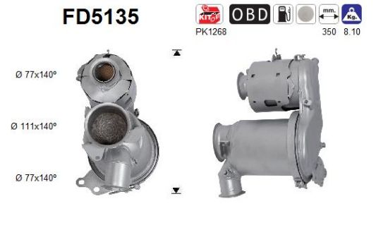 Obrázok Filter sadzí/pevných častíc výfukového systému AS  FD5135