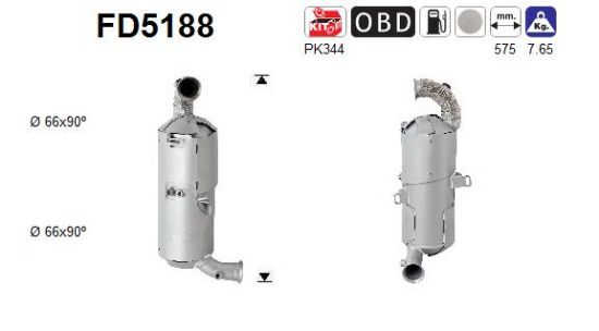 Obrázok Filter sadzí/pevných častíc výfukového systému AS  FD5188
