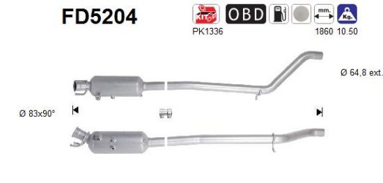 Obrázok Filter sadzí/pevných častíc výfukového systému AS  FD5204
