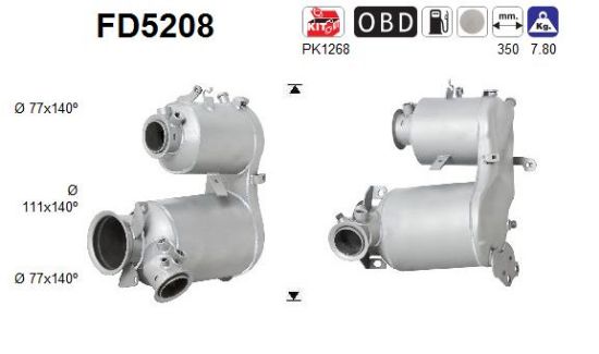 Obrázok Filter sadzí/pevných častíc výfukového systému AS  FD5208