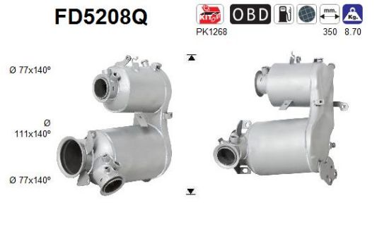 Obrázok Filter sadzí/pevných častíc výfukového systému AS  FD5208Q