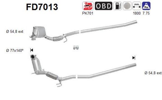 Obrázok Filter sadzí/pevných častíc výfukového systému AS  FD7013