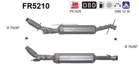 Obrázok Filter sadzí/pevných častíc výfukového systému AS  FR5210