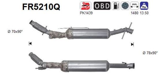 Obrázok Filter sadzí/pevných častíc výfukového systému AS  FR5210Q