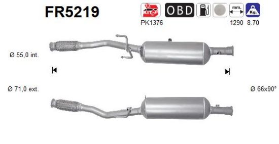 Obrázok Filter sadzí/pevných častíc výfukového systému AS  FR5219