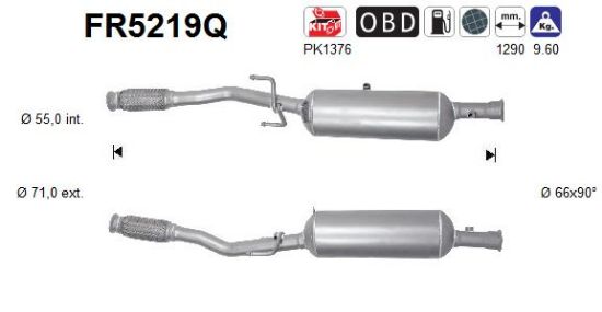 Obrázok Filter sadzí/pevných častíc výfukového systému AS  FR5219Q