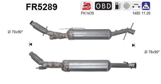 Obrázok Filter sadzí/pevných častíc výfukového systému AS  FR5289