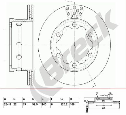 Obrázok Brzdový kotúč BRECK  BR385VA100