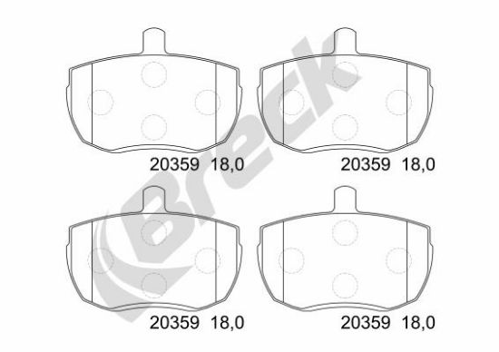 Obrázok Sada brzdových platničiek kotúčovej brzdy BRECK  203590070100