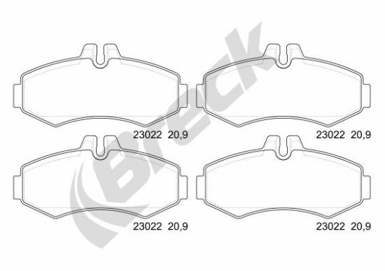 Obrázok Sada brzdových platničiek kotúčovej brzdy BRECK  230220070320
