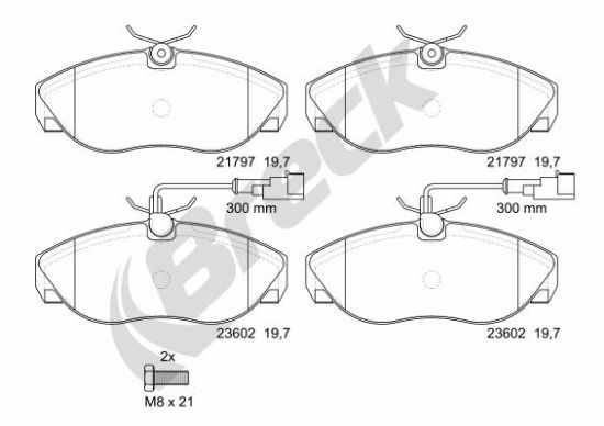 Obrázok Sada brzdových platničiek kotúčovej brzdy BRECK  236020070310
