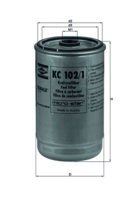 Obrázok Palivový filter MAHLE  KC1021