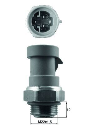 Obrázok Teplotný spínač ventilátora chladenia MAHLE BEHR TSW66
