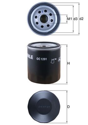 Obrázok Olejový filter MAHLE  OC1291