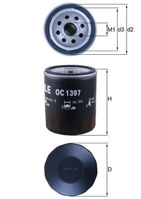 Obrázok Olejový filter MAHLE  OC1397